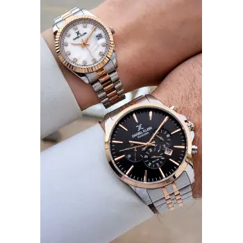 Rose Gümüş Renk Hediye Paketli Sevgili Çift Kol Saati SE3