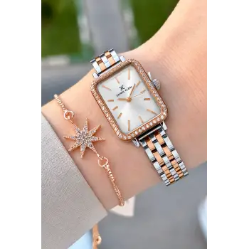 Rose Gümüş Renk Hediye Paketli 21 Mm Kadın Kol Saati