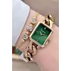 Freelook FLISTE30 Gold Renk Zincirli Hediye Paketli 5 ATM Kadın Kol Saati ve Bileklik