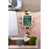 Freelook FLISTE30 Gold Renk Zincirli Hediye Paketli 5 ATM Kadın Kol Saati ve Bileklik
