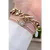 Freelook FL3ISTE30 Gold Renk Zincirli Hediye Paketli 5 ATM Kadın Kol Saati ve Bileklik