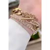 Freelook FL2ISTE30 Gold Renk Zincirli Hediye Paketli 5 ATM Kadın Kol Saati ve Bileklik