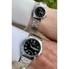 Casio CSISTE32 Kadranı Siyah Kordonu Gümüş Renk Hediye Paketli Sevgili Çift İki Kol Saati