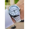 Casio CSISTE15 Kadranı Beyaz Kordonu Gümüş Renk Takvim ve Günlü Hediye Paketli Erkek Kol Saati