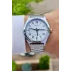 Casio CSISTE15 Kadranı Beyaz Kordonu Gümüş Renk Takvim ve Günlü Hediye Paketli Erkek Kol Saati
