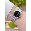 Casio CSISTE23 Kadranı Siyah Kordonu Gümüş Renk Takvimli Hediye Paketli Kadın Kol Saati