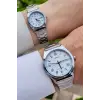Casio CSISTE33 Kadranı Beyaz Kordonu Gümüş Renk Hediye Paketli Sevgili Çift İki Kol Saati