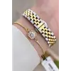 Daniel Klein DKISTE1540 Gold Gümüş Renk 28 mm Kristal Cam Kadın Kol Saati ve Bileklik