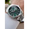 Kadranı Yeşil Kordonu Gümüş Renk 42 mm Fonksiyonlu Erkek Kol Saati