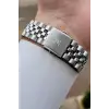 Kadranı Yeşil Kordonu Gümüş Renk 42 mm Fonksiyonlu Erkek Kol Saati