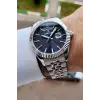 Kadranı Lacivert Kordonu Gümüş Renk 42 mm Fonksiyonlu Erkek Kol Saati