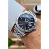 Kadranı Lacivert Kordonu Gümüş Renk 42 mm Fonksiyonlu Erkek Kol Saati
