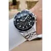 Kadranı Siyah Kordonu Gümüş Renk 45 mm Erkek Kol Saati