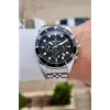 Kadranı Siyah Kordonu Gümüş Renk 45 mm Erkek Kol Saati