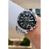 Kadranı Siyah Kordonu Gümüş Renk 45 mm Erkek Kol Saati