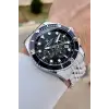 Kadranı Siyah Kordonu Gümüş Renk 45 mm Erkek Kol Saati