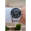 Kadranı Siyah Kordonu Gümüş Renk 43 mm Erkek Kol Saati