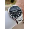 Kadranı Siyah Kordonu Gümüş Renk 43 mm Erkek Kol Saati