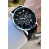 Kasası Gümüş Kordonu Siyah Renk 44 Mm Erkek Kol Saati