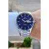 Kadranı Lacivert Kordonu Gümüş Renk Takvim Ve Gün Fonksiyonlu 44 Mm Erkek Kol Saati