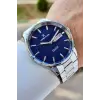 Kadranı Lacivert Kordonu Gümüş Renk Takvim Ve Gün Fonksiyonlu 44 Mm Erkek Kol Saati