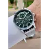Kadranı Yeşil Kordonu Gümüş Renk 44 mm Erkek Kol Saati