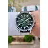 Kadranı Yeşil Kordonu Gümüş Renk 44 mm Erkek Kol Saati
