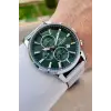 Kadranı Yeşil Kordonu Gümüş Renk 44 mm Erkek Kol Saati