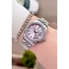 Kadranı Pembe Kordonu Gümüş Renk 32,5 Mm Takvimli Kadın Kol Saati Ve Bileklik