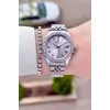 Kadranı Pembe Kordonu Gümüş Renk 32,5 Mm Takvimli Kadın Kol Saati Ve Bileklik