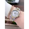 Gold Gümüş Renk 32,5 Mm Takvimli Kadın Kol Saati Ve Bileklik