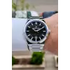 Kadranı Siyah Kordonu Gümüş Renk Takvimli 43 Mm Erkek Kol Saati