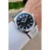 Kadranı Siyah Kordonu Gümüş Renk Takvimli 43 Mm Erkek Kol Saati