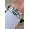 Kadranı Siyah Kordonu Gümüş Renk Takvimli 43 Mm Erkek Kol Saati