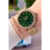 Kadranı Yeşil Kordonu Gold Renk 38 mm Kadın Kol Saati ve Bileklik