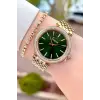 Kadranı Yeşil Kordonu Gold Renk 38 mm Kadın Kol Saati ve Bileklik