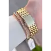 Freelook FLISTE46 Gold Renk 38 mm Kadın Kol Saati ve Bileklik