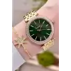 Kadranı Yeşil Kordonu Gold Renk 38 Mm Kadın Kol Saati Ve Bileklik