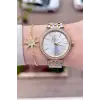 Gold Gümüş Renk 38 Mm Kadın Kol Saati Ve Bileklik