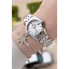Gümüş Renk 28 Mm Kadın Kol Saati Ve Bileklik