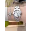 Gümüş Renk 28 Mm Kadın Kol Saati Ve Bileklik