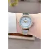 Daniel Klein DKISTE1932 Yeni Model Gold Gümüş Renk Kadın Kol Saati ve Kahverengi Renk Deri Kordon