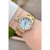 Gold Renk Rakamlı Kadın Kol Saati ve Bileklik