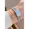 Ferrucci FCISTE397 Gold Gümüş Renk Takvimli 35 Mm Kadın Kol Saati ve Bileklik