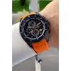 Daniel Klein DKISTE1796 45 Mm Kasası Siyah Kordonu Turuncu Renk İç Göstergeleri Aktif Erkek Kol Saati