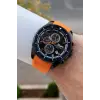 Daniel Klein DKISTE1796 45 Mm Kasası Siyah Kordonu Turuncu Renk İç Göstergeleri Aktif Erkek Kol Saati