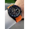 Daniel Klein DKISTE1796 45 Mm Kasası Siyah Kordonu Turuncu Renk İç Göstergeleri Aktif Erkek Kol Saati