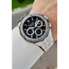 Ferrucci FCISTE352 Kadranı Siyah Kordonu Gümüş Renk İç Göstergeleri Aktif 45 Mm Erkek Kol Saati