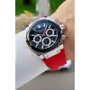 Ferrucci FCISTE362 41 Mm Kasası Gümüş Kordonu Kırmızı Renk İç Göstergeleri Aktif Erkek Kol Saati