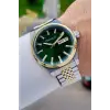 Kadranı Yeşil Kordonu Gold Gümüş Renk 40 Mm Erkek Kol Saati